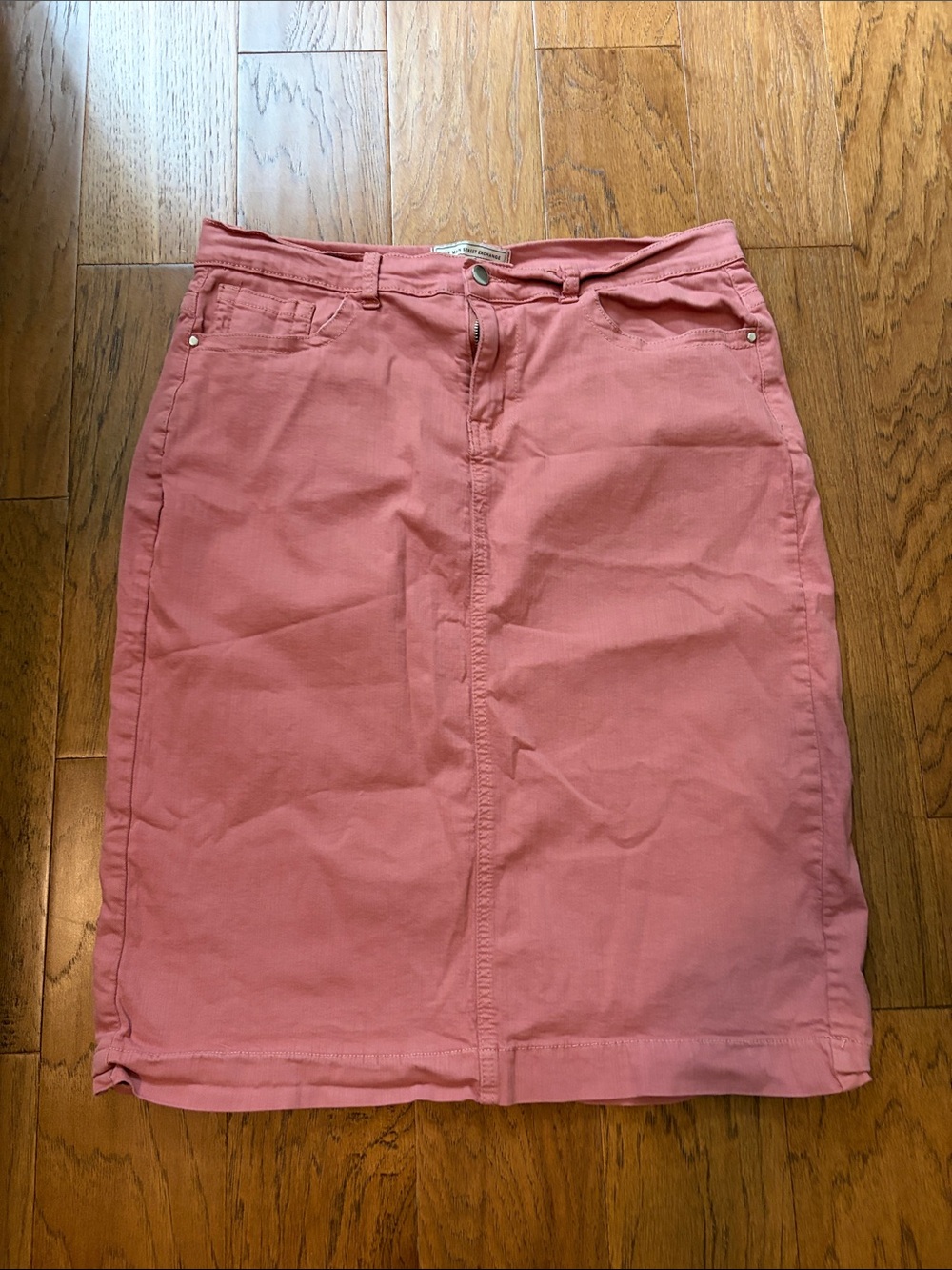 Main Street exchange stretch denim Leah skirt 14